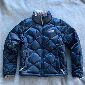 The North Face Blue 550 Goose Down Jacket Coat
